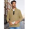 imageMAGCOMSEN Mens Zip Up Sweatshirt Casual Fleece Jacket with Zipper Pockets and Stand CollarKhaki