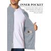 imageMAGCOMSEN Mens Zip Up Sweatshirt Casual Fleece Jacket with Zipper Pockets and Stand CollarLight Grey