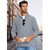 imageMAGCOMSEN Mens Zip Up Sweatshirt Casual Fleece Jacket with Zipper Pockets and Stand CollarLight Grey