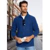 imageMAGCOMSEN Mens Zip Up Sweatshirt Casual Fleece Jacket with Zipper Pockets and Stand CollarMedium Blue