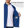 imageMAGCOMSEN Mens Zip Up Sweatshirt Casual Fleece Jacket with Zipper Pockets and Stand CollarMedium Blue