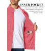 imageMAGCOMSEN Mens Zip Up Sweatshirt Casual Fleece Jacket with Zipper Pockets and Stand CollarPink