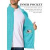 imageMAGCOMSEN Mens Zip Up Sweatshirt Casual Fleece Jacket with Zipper Pockets and Stand CollarWater Blue
