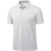 imageMAGCOMSEN Mens Polo Shirts Short Sleeve Lightweight Moisture Wicking Golf Polos 3 Buttons Performance Collared Shirt MenWhite