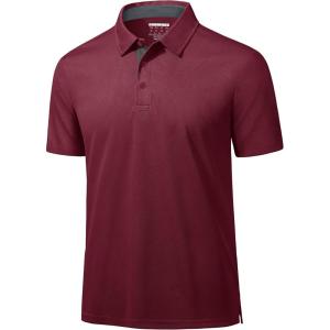 imageMAGCOMSEN Mens Polo Shirts Short Sleeve Lightweight Moisture Wicking Golf Polos 3 Buttons Performance Collared Shirt MenWinered