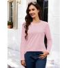 imageMAGCOMSEN Womens LongSleeve CrewNeck Cotton TShirt ClassicFit Shirt Soft Breathable Casual Tee Basic TopsAlight Pink