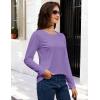 imageMAGCOMSEN Womens LongSleeve CrewNeck Cotton TShirt ClassicFit Shirt Soft Breathable Casual Tee Basic TopsAlight Purple