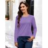 imageMAGCOMSEN Womens LongSleeve CrewNeck Cotton TShirt ClassicFit Shirt Soft Breathable Casual Tee Basic TopsAlight Purple