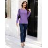 imageMAGCOMSEN Womens LongSleeve CrewNeck Cotton TShirt ClassicFit Shirt Soft Breathable Casual Tee Basic TopsAlight Purple
