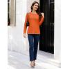 imageMAGCOMSEN Womens LongSleeve CrewNeck Cotton TShirt ClassicFit Shirt Soft Breathable Casual Tee Basic TopsAorange