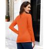 imageMAGCOMSEN Womens LongSleeve CrewNeck Cotton TShirt ClassicFit Shirt Soft Breathable Casual Tee Basic TopsAorange