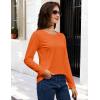 imageMAGCOMSEN Womens LongSleeve CrewNeck Cotton TShirt ClassicFit Shirt Soft Breathable Casual Tee Basic TopsAorange