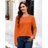 imageMAGCOMSEN Womens LongSleeve CrewNeck Cotton TShirt ClassicFit Shirt Soft Breathable Casual Tee Basic TopsAorange