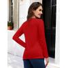 imageMAGCOMSEN Womens LongSleeve CrewNeck Cotton TShirt ClassicFit Shirt Soft Breathable Casual Tee Basic TopsAred