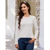 imageMAGCOMSEN Womens LongSleeve CrewNeck Cotton TShirt ClassicFit Shirt Soft Breathable Casual Tee Basic TopsAwhite