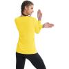imageMAGCOMSEN Womens UPF 50 Long Sleeve Shirts V Neck Dry Fit Lightweight Athletic Hiking Running Workout Tops Yellow XL