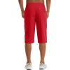 imageMAGCOMSEN Mens Capri Shorts Quick Dry Below Knee 34 Capri Pants with Zipper Pockets for Workout Running Training SummerTomato Red