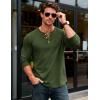 imageMAGCOMSEN Mens Henley Shirts Long Sleeve Button Shirts Moisture Wicking Tees Casual Basic Solid Pullover ShirtArmy Green