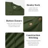 imageMAGCOMSEN Mens Henley Shirts Long Sleeve Button Shirts Moisture Wicking Tees Casual Basic Solid Pullover ShirtArmy Green