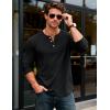imageMAGCOMSEN Mens Henley Shirts Long Sleeve Button Shirts Moisture Wicking Tees Casual Basic Solid Pullover ShirtBlack