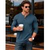 imageMAGCOMSEN Mens Henley Shirts Long Sleeve Button Shirts Moisture Wicking Tees Casual Basic Solid Pullover ShirtDenimblue