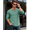 imageMAGCOMSEN Mens Henley Shirts Long Sleeve Button Shirts Moisture Wicking Tees Casual Basic Solid Pullover ShirtGrey Green