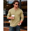 imageMAGCOMSEN Mens Henley Shirts Long Sleeve Button Shirts Moisture Wicking Tees Casual Basic Solid Pullover ShirtKhaki
