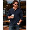 imageMAGCOMSEN Mens Henley Shirts Long Sleeve Button Shirts Moisture Wicking Tees Casual Basic Solid Pullover ShirtNavy