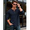 imageMAGCOMSEN Mens Henley Shirts Long Sleeve Button Shirts Moisture Wicking Tees Casual Basic Solid Pullover ShirtNavy