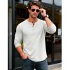 imageMAGCOMSEN Mens Henley Shirts Long Sleeve Button Shirts Moisture Wicking Tees Casual Basic Solid Pullover ShirtWhite