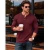 imageMAGCOMSEN Mens Henley Shirts Long Sleeve Button Shirts Moisture Wicking Tees Casual Basic Solid Pullover ShirtWinered