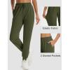 imageMAGCOMSEN Womens Fleece Lined Joggers Waterproof Thermal Winter Sweatpants Insulated Hiking Running Snow Pants PocketsArmygreen