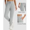 imageMAGCOMSEN Womens Fleece Lined Joggers Waterproof Thermal Winter Sweatpants Insulated Hiking Running Snow Pants PocketsLight Grey