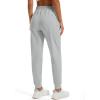 imageMAGCOMSEN Womens Fleece Lined Joggers Waterproof Thermal Winter Sweatpants Insulated Hiking Running Snow Pants PocketsLight Grey