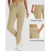 imageMAGCOMSEN Womens Fleece Lined Joggers Waterproof Thermal Winter Sweatpants Insulated Hiking Running Snow Pants PocketsLight Khaki