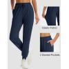 imageMAGCOMSEN Womens Fleece Lined Joggers Waterproof Thermal Winter Sweatpants Insulated Hiking Running Snow Pants PocketsNavy