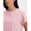 imageMAGCOMSEN Workout Crop Tops for Women Short Sleeve Cotton Athletic Yoga Tops Loose Casual Cropped T ShirtsLight Pink