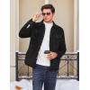 imageMAGCOMSEN Mens Flannel Shirt Jacket Fleece Lined Thick Long Sleeve Coat Winter Warm Plaid Shacket Jackets with 5 PocketsBlack