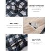 imageMAGCOMSEN Mens Flannel Shirt Jacket Fleece Lined Thick Long Sleeve Coat Winter Warm Plaid Shacket Jackets with 5 PocketsBlack Grey