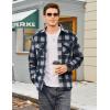 imageMAGCOMSEN Mens Flannel Shirt Jacket Fleece Lined Thick Long Sleeve Coat Winter Warm Plaid Shacket Jackets with 5 PocketsBlack Grey