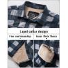 imageMAGCOMSEN Mens Flannel Shirt Jacket Fleece Lined Thick Long Sleeve Coat Winter Warm Plaid Shacket Jackets with 5 PocketsBlack Grey
