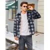 imageMAGCOMSEN Mens Flannel Shirt Jacket Fleece Lined Thick Long Sleeve Coat Winter Warm Plaid Shacket Jackets with 5 PocketsBlack Grey