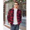 imageMAGCOMSEN Mens Flannel Shirt Jacket Fleece Lined Thick Long Sleeve Coat Winter Warm Plaid Shacket Jackets with 5 PocketsBlack Red