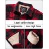 imageMAGCOMSEN Mens Flannel Shirt Jacket Fleece Lined Thick Long Sleeve Coat Winter Warm Plaid Shacket Jackets with 5 PocketsBlack Red