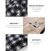 imageMAGCOMSEN Mens Flannel Shirt Jacket Fleece Lined Thick Long Sleeve Coat Winter Warm Plaid Shacket Jackets with 5 PocketsBlack White