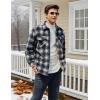 imageMAGCOMSEN Mens Flannel Shirt Jacket Fleece Lined Thick Long Sleeve Coat Winter Warm Plaid Shacket Jackets with 5 PocketsBlack White