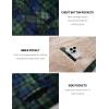 imageMAGCOMSEN Mens Flannel Shirt Jacket Fleece Lined Thick Long Sleeve Coat Winter Warm Plaid Shacket Jackets with 5 PocketsGreen Blue