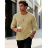 imageMAGCOMSEN Mens Long Sleeve Tee Shirts Lightweight Moisture Wicking Casual Comfort Crewneck Plain Long Sleeve ShirtsKhaki