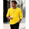 imageMAGCOMSEN Mens Long Sleeve Tee Shirts Lightweight Moisture Wicking Casual Comfort Crewneck Plain Long Sleeve ShirtsYellow