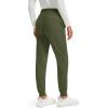 imageMAGCOMSEN Womens Fleece Lined Joggers High Waisted Water Resistant Thermal Winter Hiking Running Sweatpants with PocketsArmy Green